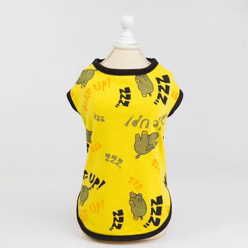 Vest Small Pet Shirt Cat Dog Clothes Paw Print Heart Love Design Cotton Dogs T Shirt Pet Puppy Summer Apparel Clothes Dog Coat