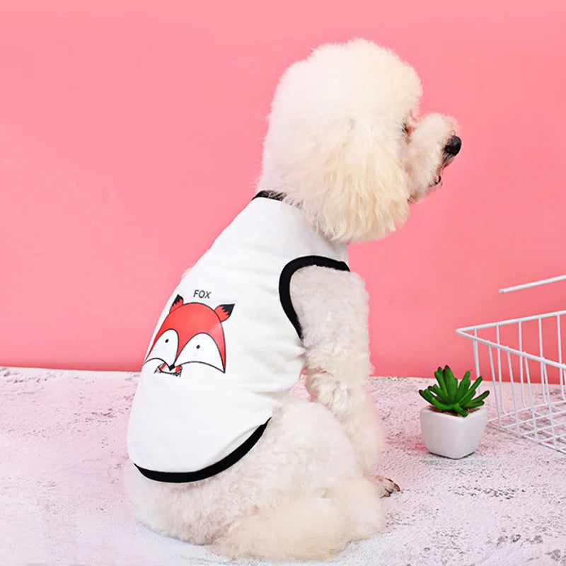 Vest Small Pet Shirt Cat Dog Clothes Paw Print Heart Love Design Cotton Dogs T Shirt Pet Puppy Summer Apparel Clothes Dog Coat