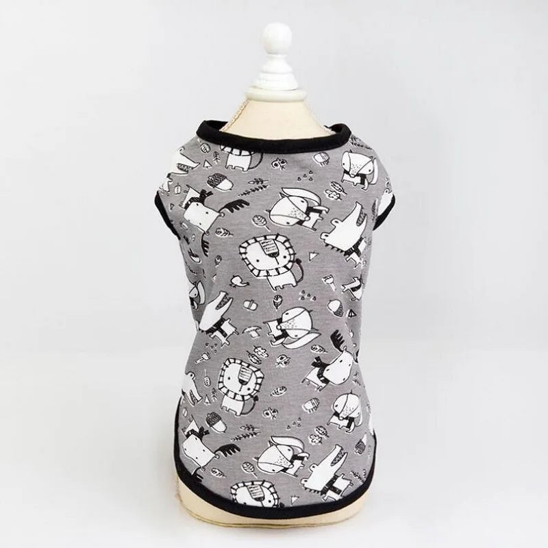 Vest Small Pet Shirt Cat Dog Clothes Paw Print Heart Love Design Cotton Dogs T Shirt Pet Puppy Summer Apparel Clothes Dog Coat