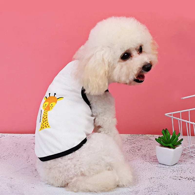 Vest Small Pet Shirt Cat Dog Clothes Paw Print Heart Love Design Cotton Dogs T Shirt Pet Puppy Summer Apparel Clothes Dog Coat