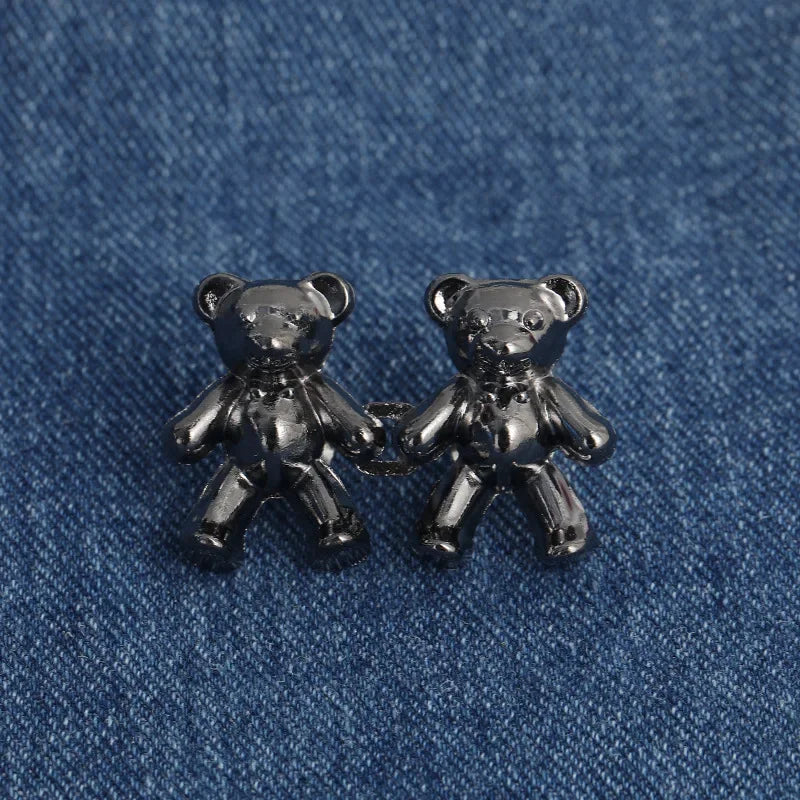 Cute Bear Jeans Buckles Jeans Pants Waistline Reduction Adjustable Metal Buckle Skirt Jeans Tools Trousers Accessories