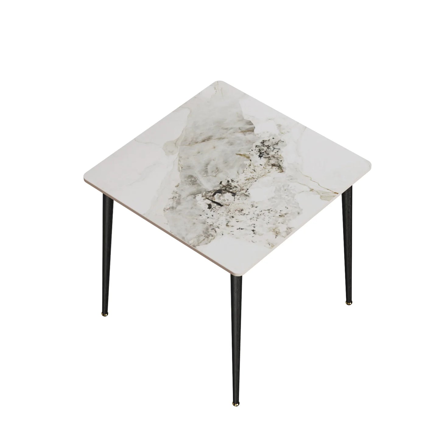 Restaurant Marble Dining Table Serve Table with Metal Legs Island Kitchen Furniture for 4-6 Seats Cafe Shop Desk ( NO CHAIR)