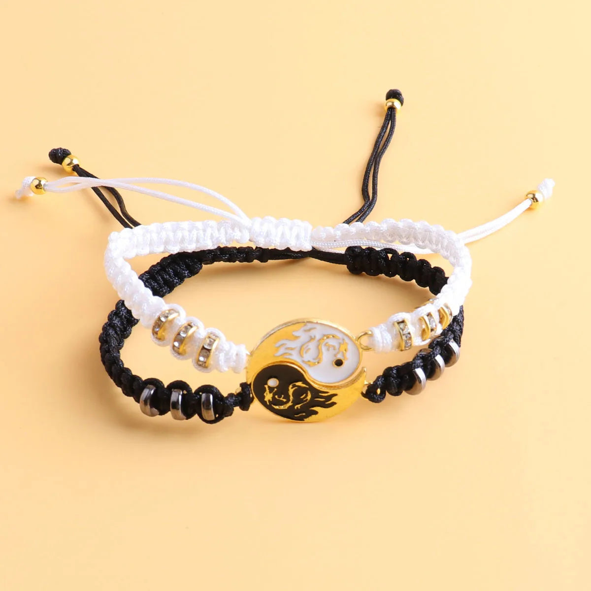 Tai Chi Yin Yang Couple Bracelet for Lover Handmade Woven Baided Rope Adjustable Bracelets Bff Friendship Bangles Jewelry Gift