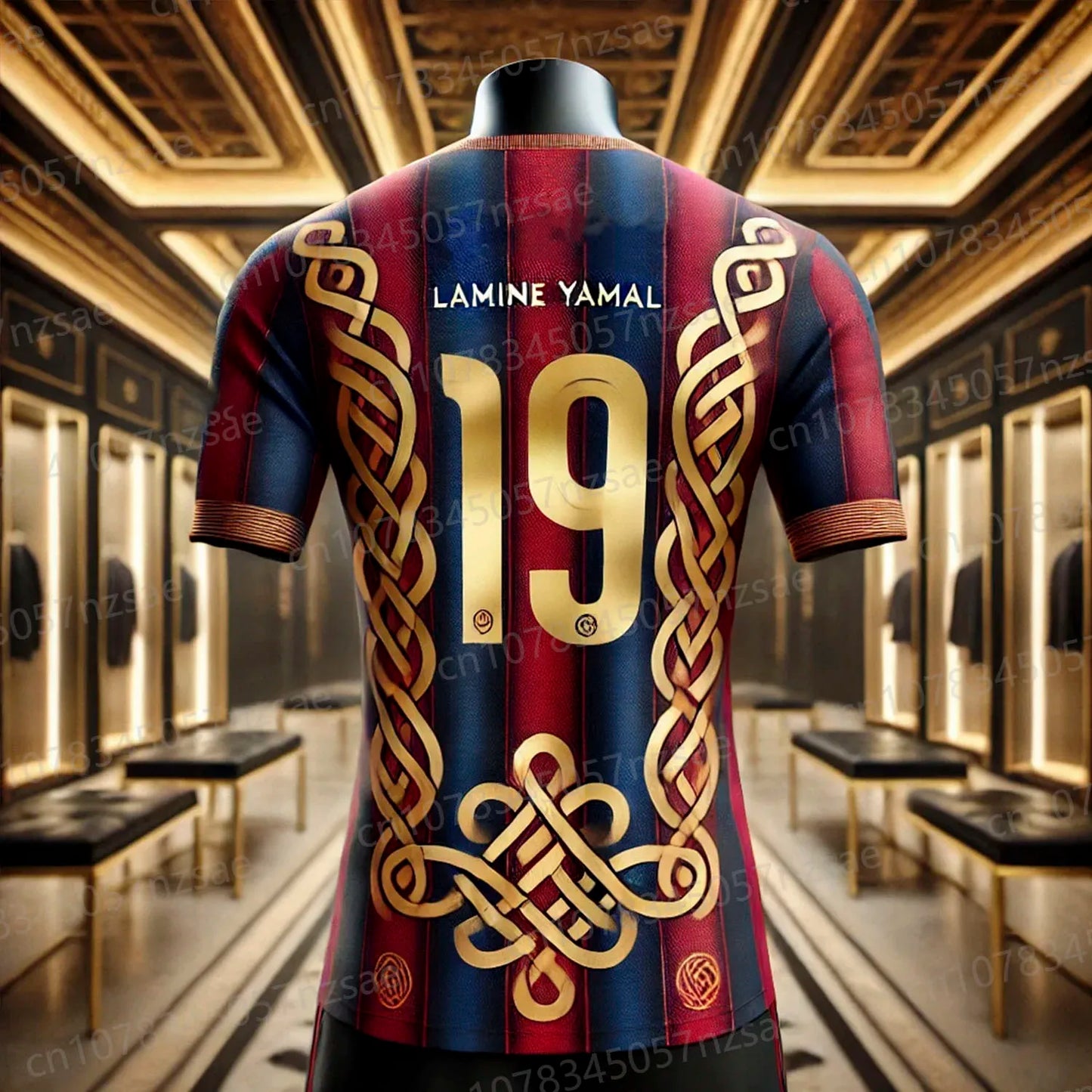 2025 New Summer Traditional ornamentation Yamal Num 19 CHATGPT Design Football Breathable Jersey Oversized O-neck Soccer Tee
