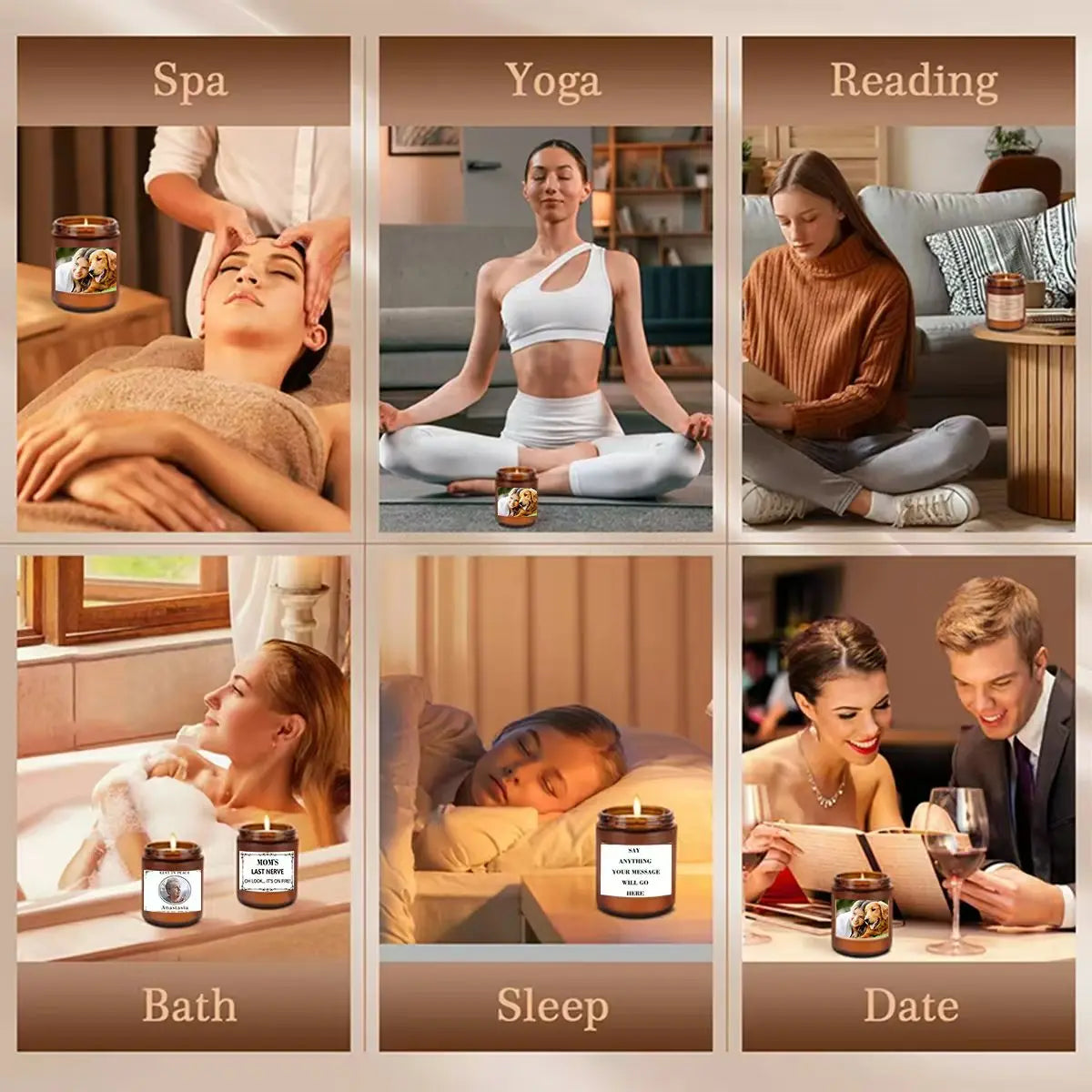 2.5oz/70g Custom Photo Scented Candle Gift-Personal Aromatherapy with Logo/Design Stickers-Birthday Wedding Corporate Present