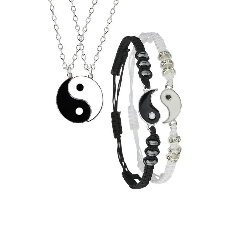 Tai Chi Yin Yang Couple Bracelet for Lover Handmade Woven Baided Rope Adjustable Bracelets Bff Friendship Bangles Jewelry Gift