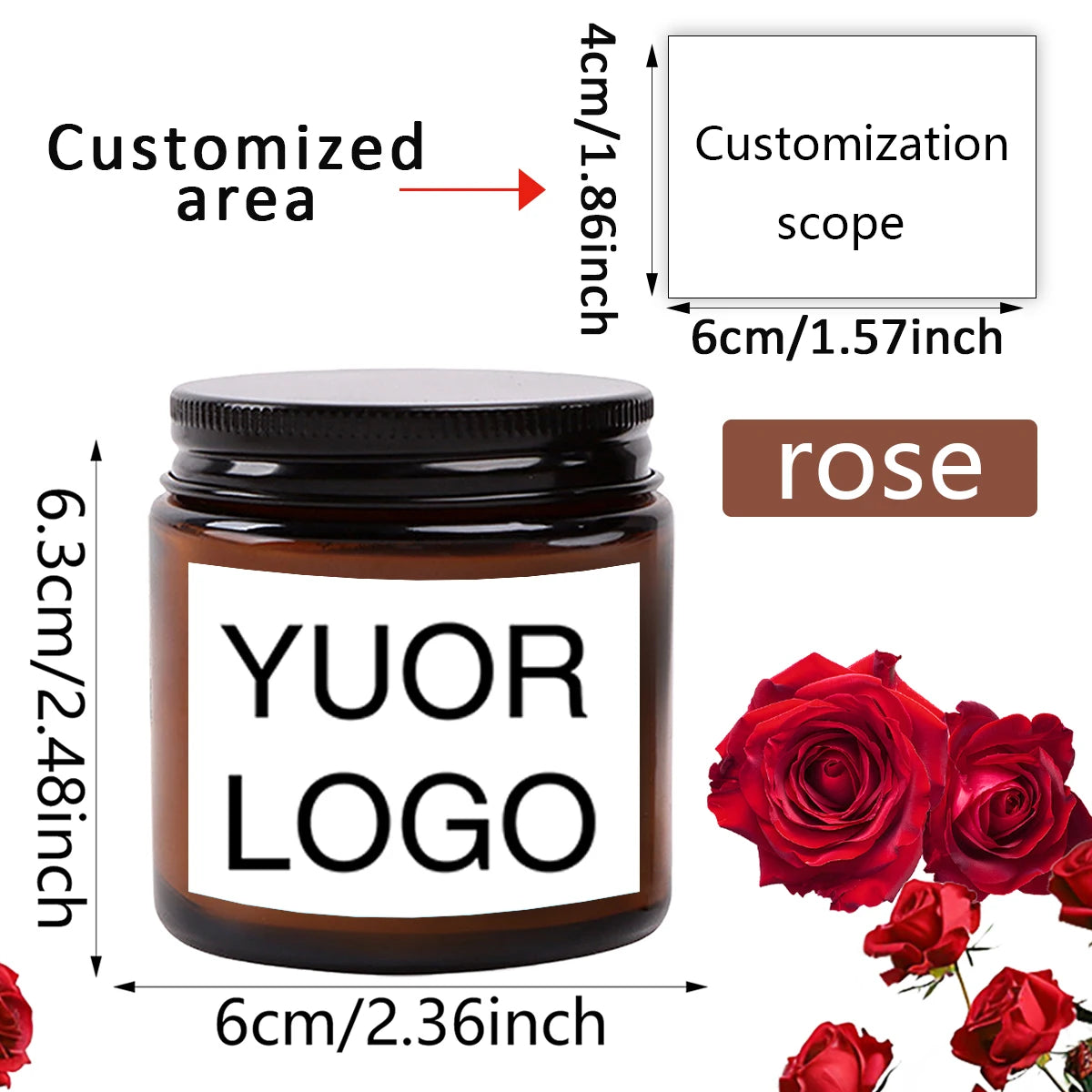 2.5oz/70g Custom Photo Scented Candle Gift-Personal Aromatherapy with Logo/Design Stickers-Birthday Wedding Corporate Present