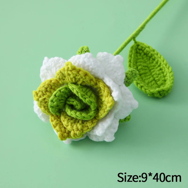 1pc Tulip Crochet Flowers Artificial Woven Flowers Handmade Tulipanes Wedding Gift for Guest Home Decoration Mother's Day Gift