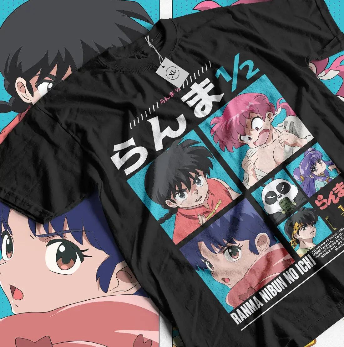 Ranma 1/2 T-Shirt Shampoo Rumiko Takahashi Manga Strip Anime Shirt Graphic T Shirts Oversized T Shirt Fashion