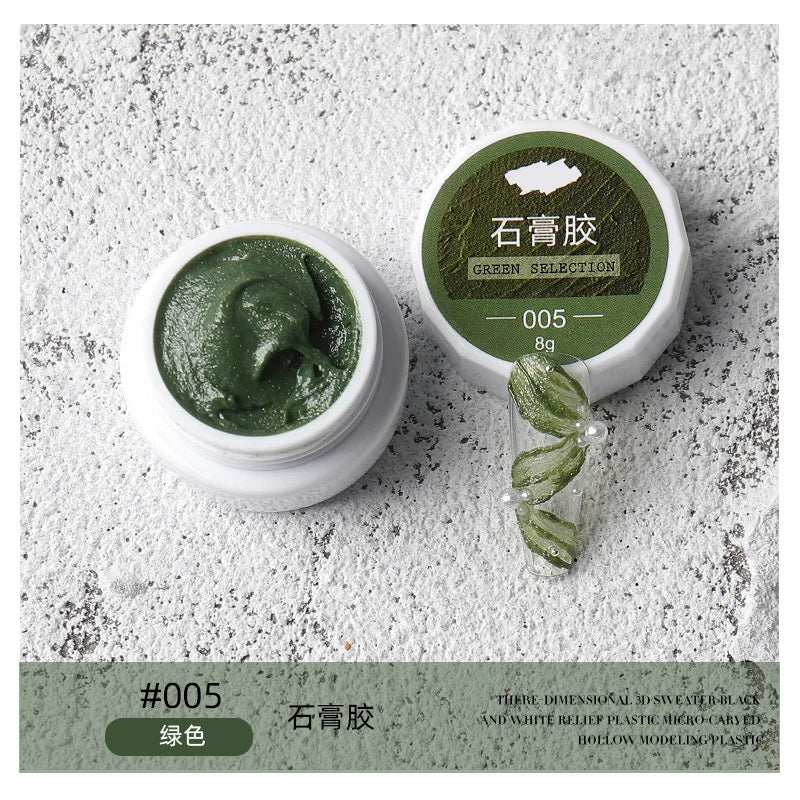8g Nail Drawing Gel 3D Modeling Gypsum Gel Polish Plaster Glue Art Design DIY Flowers Painted Carved Nail Gel For Manicure Decor