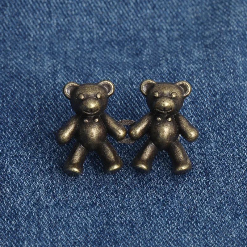 Cute Bear Jeans Buckles Jeans Pants Waistline Reduction Adjustable Metal Buckle Skirt Jeans Tools Trousers Accessories