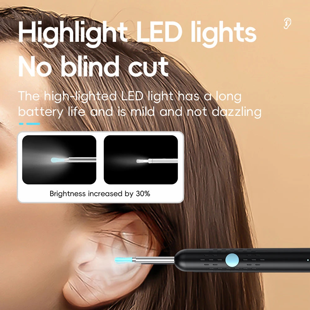Smart Visual Ear Cleaner Set with Camera 1080P Ear Sticks Ear Wax Removal Tool WIFI Connection HD LED Lights Earpick Endoscope