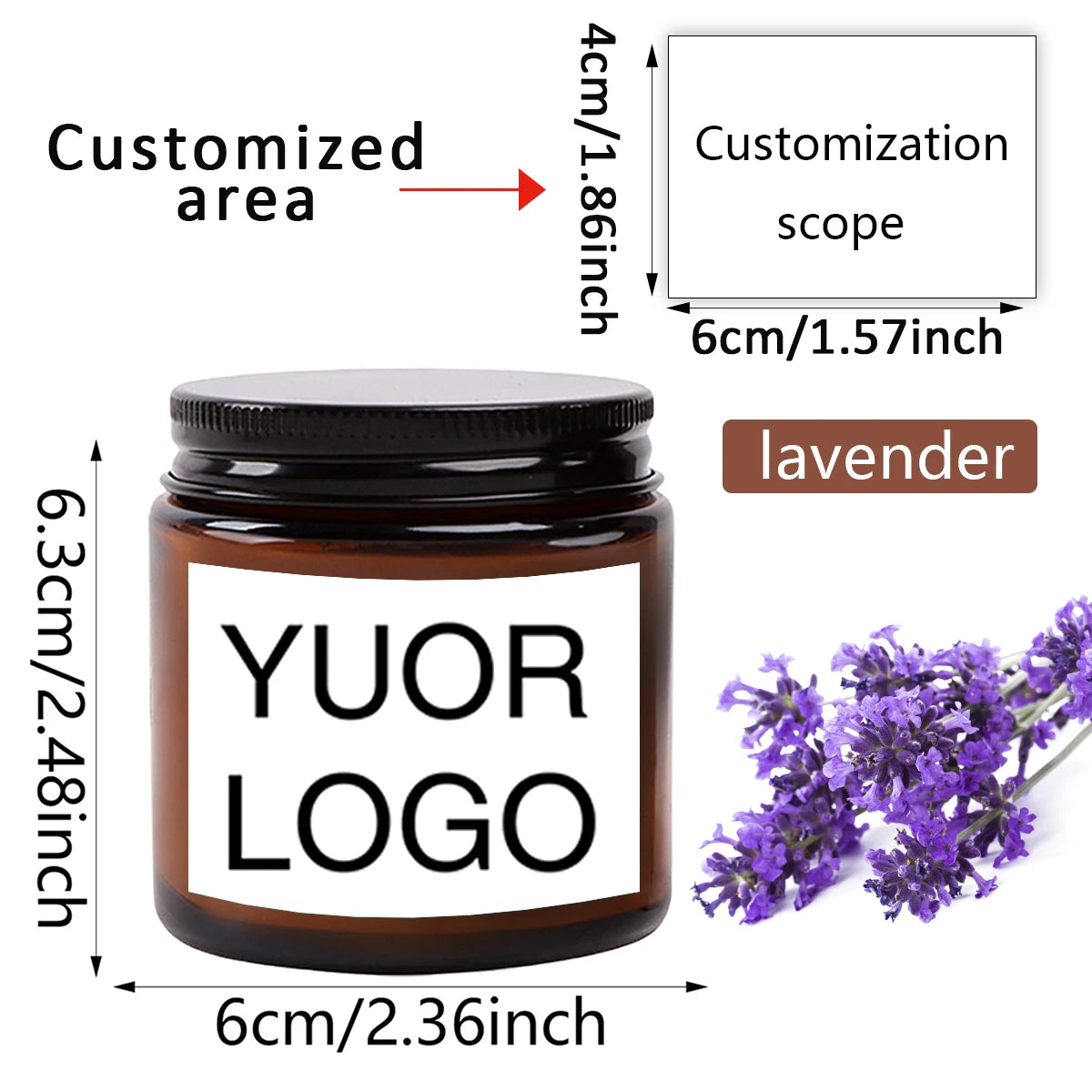 2.5oz/70g Custom Photo Scented Candle Gift-Personal Aromatherapy with Logo/Design Stickers-Birthday Wedding Corporate Present