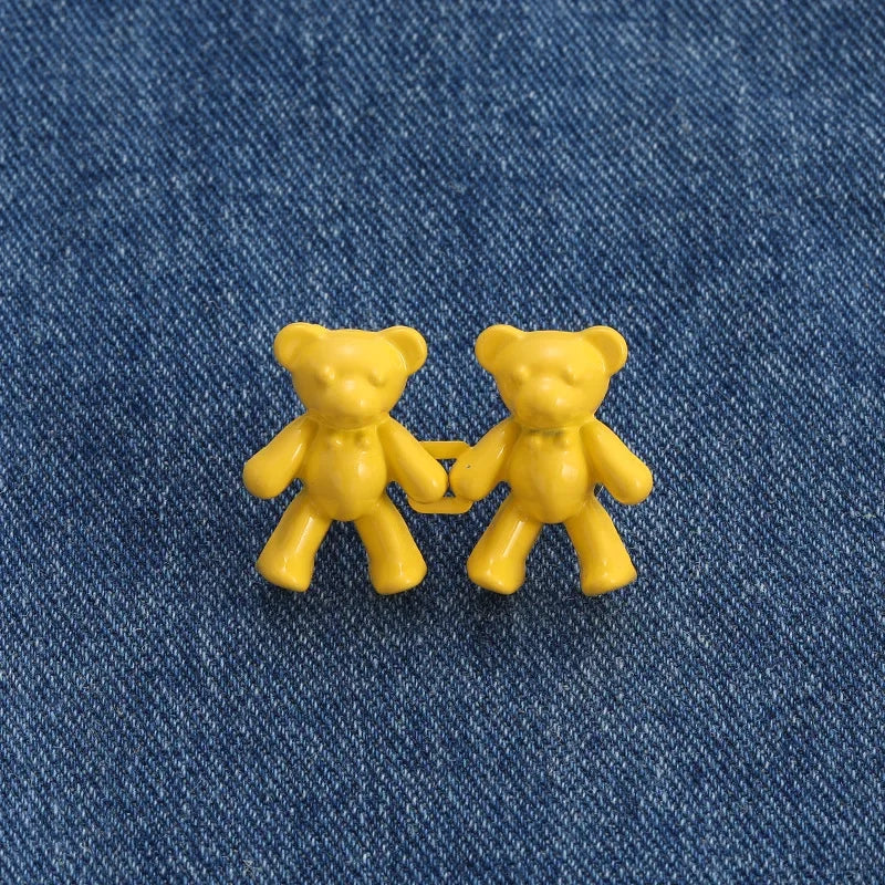 Cute Bear Jeans Buckles Jeans Pants Waistline Reduction Adjustable Metal Buckle Skirt Jeans Tools Trousers Accessories