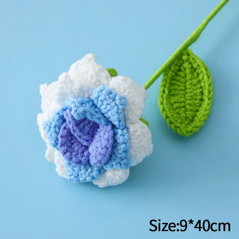 1pc Tulip Crochet Flowers Artificial Woven Flowers Handmade Tulipanes Wedding Gift for Guest Home Decoration Mother's Day Gift