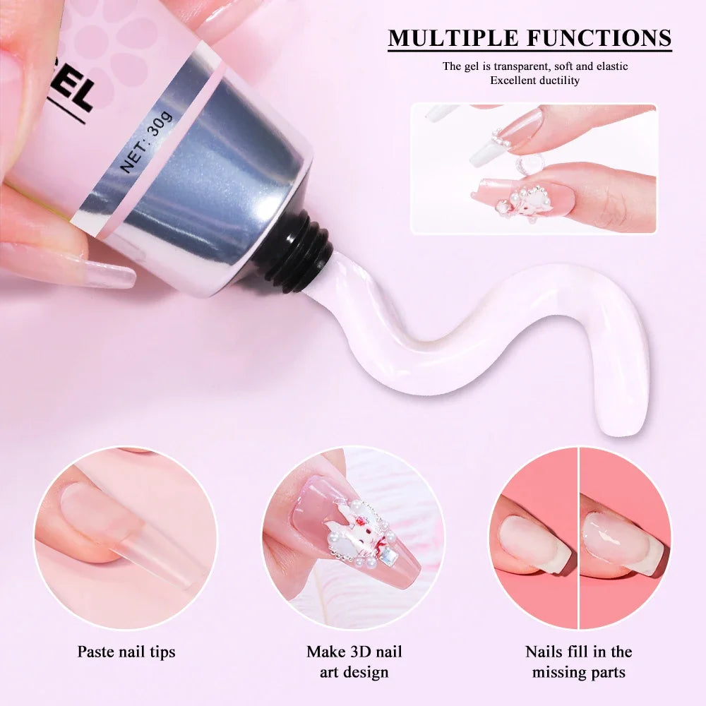 LIMEGIRL 20ml/30ml Strong Gel Nail Glue UV Nail Rhinestone Resin Gemstone Jewelry DIY Decorative Sticky Nail Fake Glue