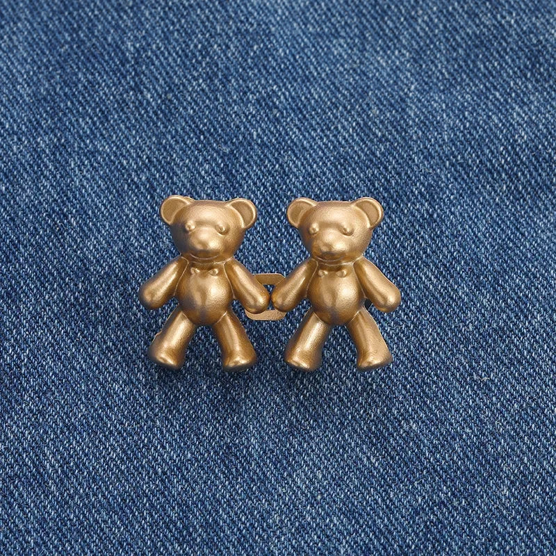 Cute Bear Jeans Buckles Jeans Pants Waistline Reduction Adjustable Metal Buckle Skirt Jeans Tools Trousers Accessories