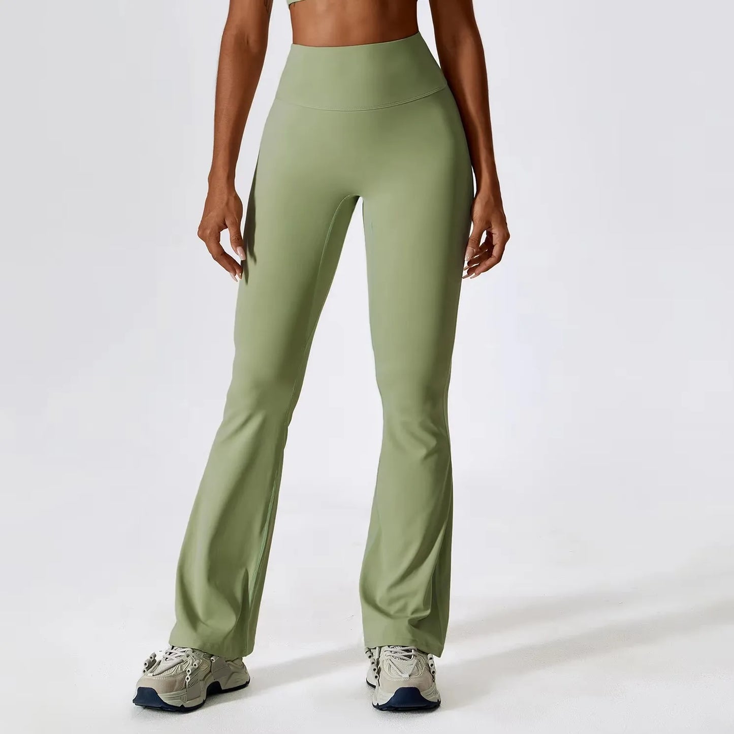 Women Nude Sensation Training Tight Pants Women Gym High Waist Push Up Bellbottom Pants Dance Fitness Tight Pants Breathable