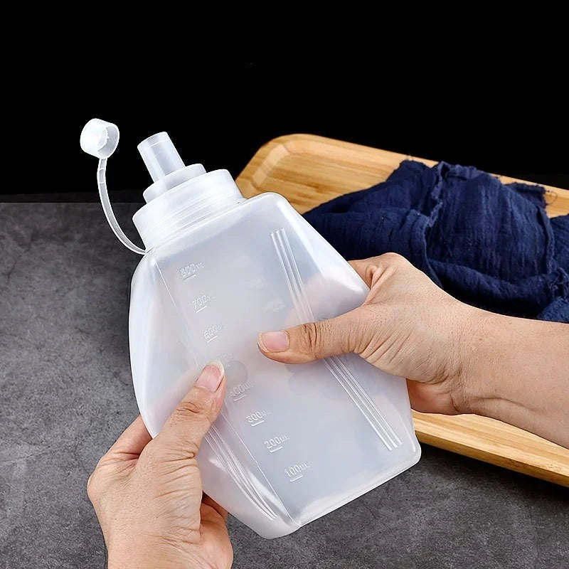 450-1000ml Squeeze Condiment Bottle with Lid plastic squeeze bottle Jam Salad Dressing Storage Dispenser Kitchen Accessories