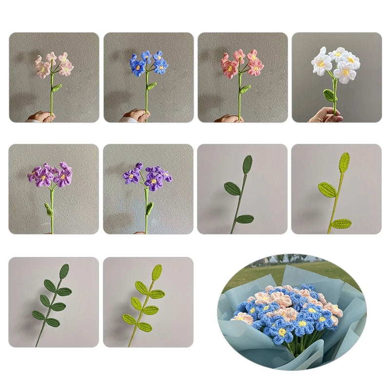 1pc Tulip Crochet Flowers Artificial Woven Flowers Handmade Tulipanes Wedding Gift for Guest Home Decoration Mother's Day Gift