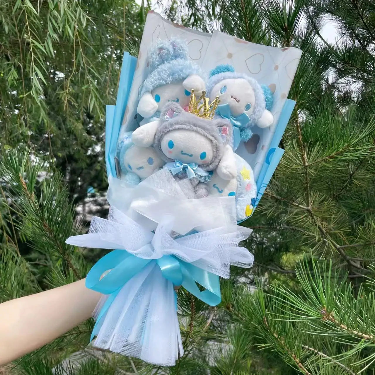 Christmas Gifts Cartoon Sanrio Plush Bouquet My Melody Kuromi Cinnamoroll Kt Cat Plush Doll Toy Valentine Graduation Gifts