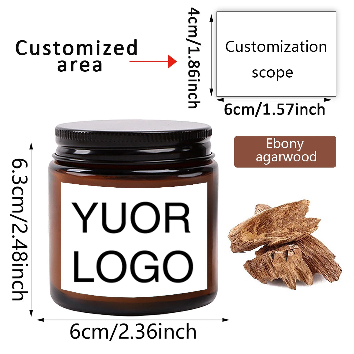2.5oz/70g Custom Photo Scented Candle Gift-Personal Aromatherapy with Logo/Design Stickers-Birthday Wedding Corporate Present