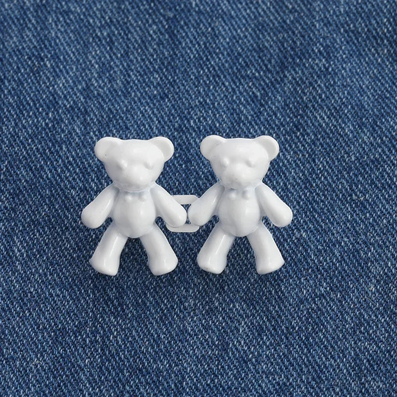 Cute Bear Jeans Buckles Jeans Pants Waistline Reduction Adjustable Metal Buckle Skirt Jeans Tools Trousers Accessories