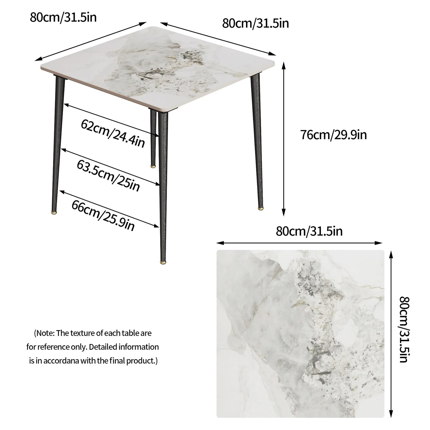 Restaurant Marble Dining Table Serve Table with Metal Legs Island Kitchen Furniture for 4-6 Seats Cafe Shop Desk ( NO CHAIR)