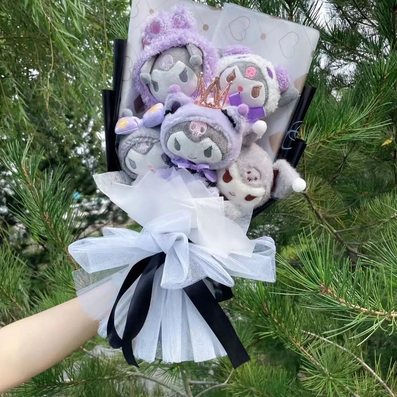 Christmas Gifts Cartoon Sanrio Plush Bouquet My Melody Kuromi Cinnamoroll Kt Cat Plush Doll Toy Valentine Graduation Gifts