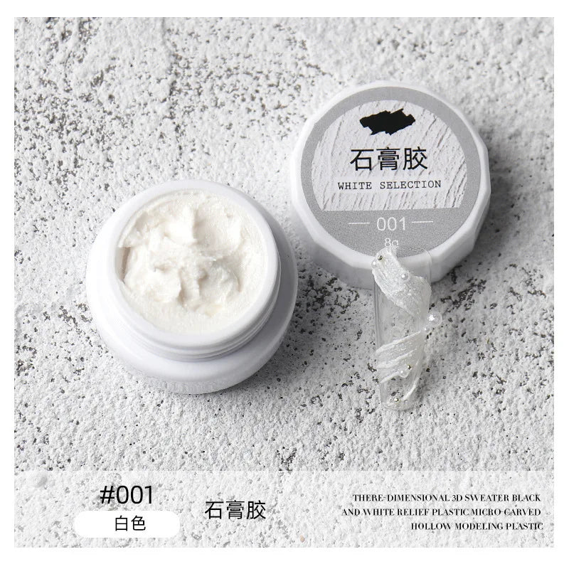 8g Nail Drawing Gel 3D Modeling Gypsum Gel Polish Plaster Glue Art Design DIY Flowers Painted Carved Nail Gel For Manicure Decor