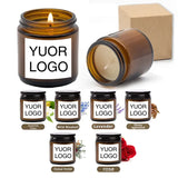 2.5oz/70g Custom Photo Scented Candle Gift-Personal Aromatherapy with Logo/Design Stickers-Birthday Wedding Corporate Present