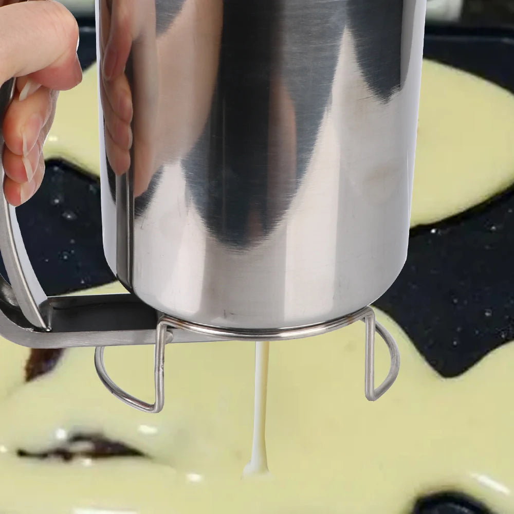 Kitchen Tool Cake Cupcake Dough Dispenser Funnels Piston Funnel With Support Batter Dispenser Baking Tools Stainless Steel