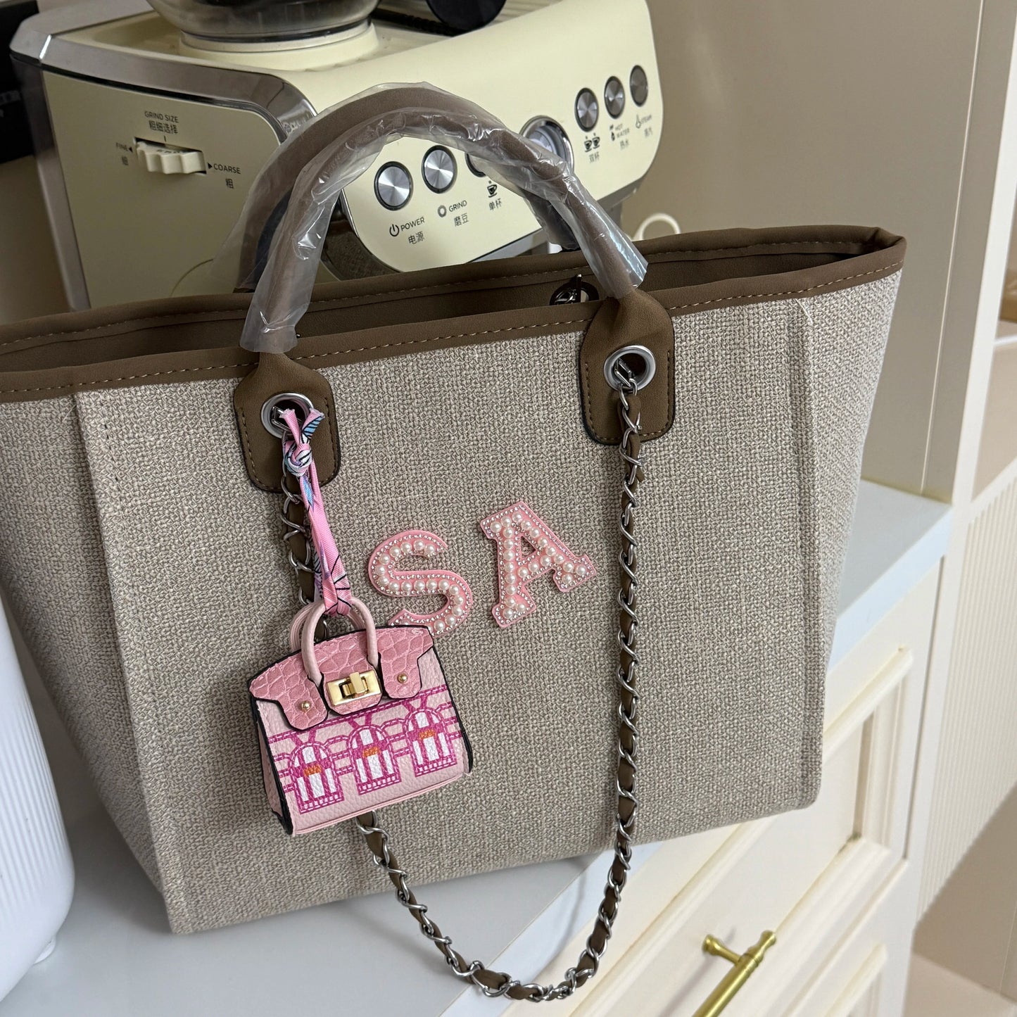 Personalized Pearl letters Handbag,Personalized Chain Bag Customized Name Birthday Gift Wedding Party Decoration Bride Gift