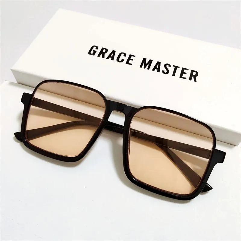 Oversized Square Sun Glasses For Men Women 2022 Fashion Popular Ins Luxury Brand Design Eyewear Trending Uv400 Shades New