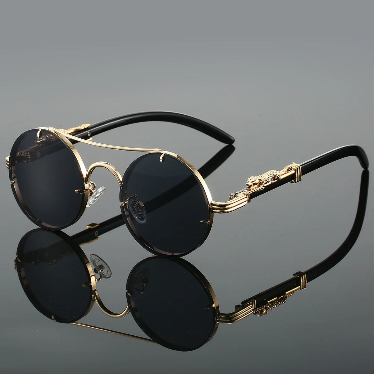 Luxury Retro Oval Metal Sunglasses for Women Men Luxury Fashion Brand Female Sun Glasses Punk Unisex Stylish Shades UV400