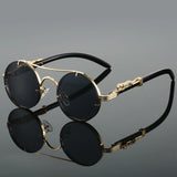 Luxury Retro Oval Metal Sunglasses for Women Men Luxury Fashion Brand Female Sun Glasses Punk Unisex Stylish Shades UV400
