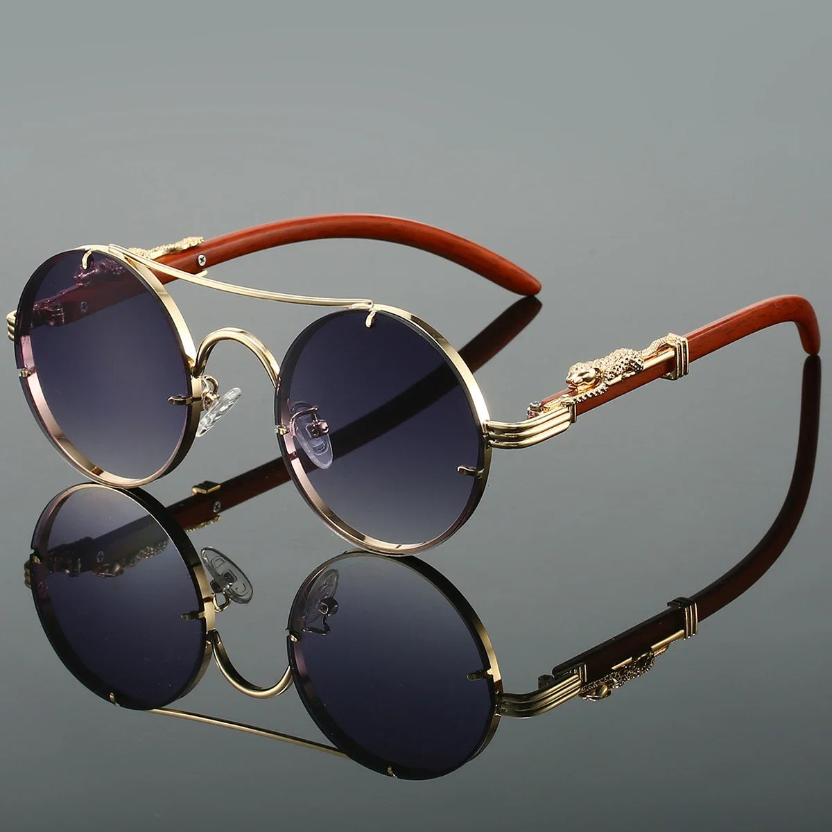 Luxury Retro Oval Metal Sunglasses for Women Men Luxury Fashion Brand Female Sun Glasses Punk Unisex Stylish Shades UV400