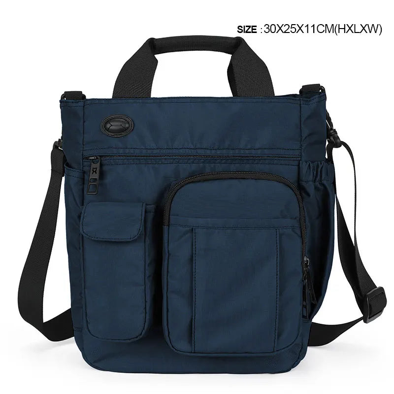 Men Multifunction Shoulder Messenger Bag Headphone Hole Waterproof Nylon Travel Handbag Large Business Storage Sling Bags XA11C