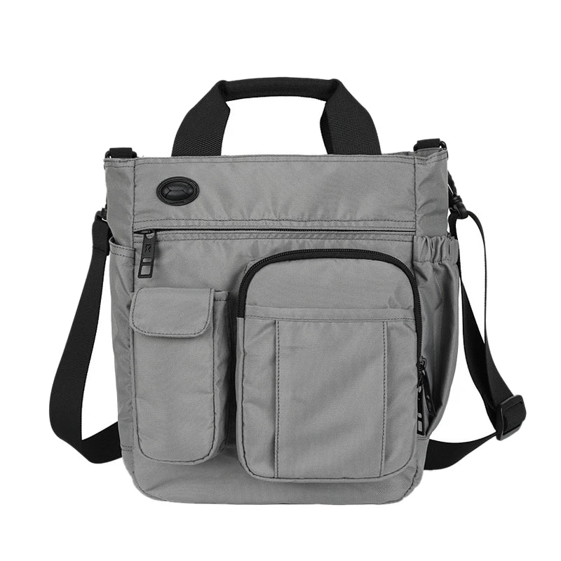 Men Multifunction Shoulder Messenger Bag Headphone Hole Waterproof Nylon Travel Handbag Large Business Storage Sling Bags XA11C