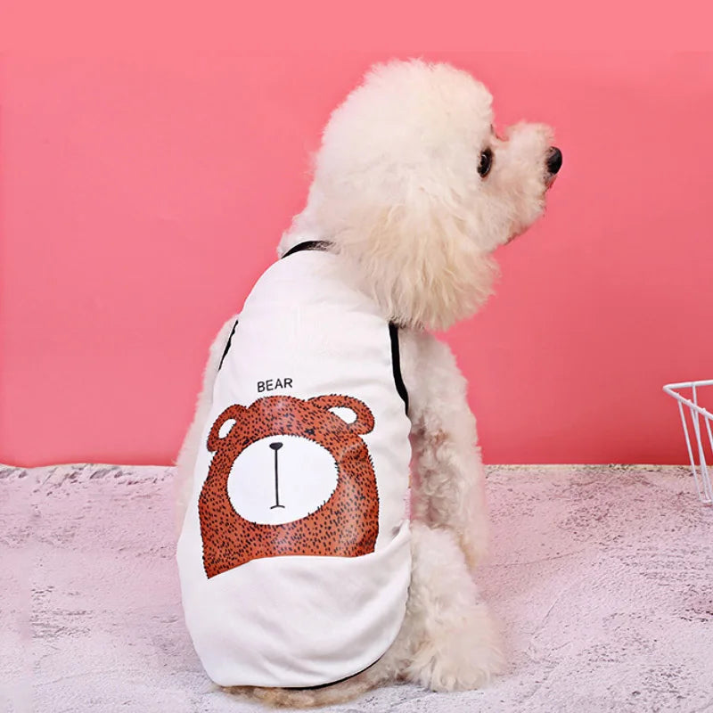 Vest Small Pet Shirt Cat Dog Clothes Paw Print Heart Love Design Cotton Dogs T Shirt Pet Puppy Summer Apparel Clothes Dog Coat