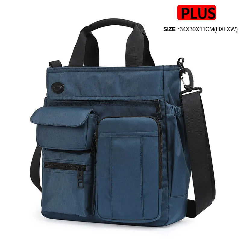 Men Multifunction Shoulder Messenger Bag Headphone Hole Waterproof Nylon Travel Handbag Large Business Storage Sling Bags XA11C