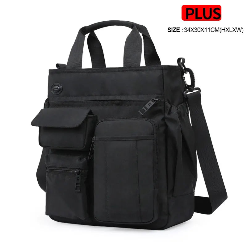 Men Multifunction Shoulder Messenger Bag Headphone Hole Waterproof Nylon Travel Handbag Large Business Storage Sling Bags XA11C