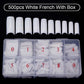 Nail Capsules 500pcs/Box Artificial Nail Tips Full Cover Nails Tips Acrylic Transparent Nail Capsules French Manicure False Nail