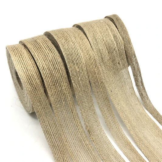 5yards 6mm-38mm Natural Vintage Jute Burlap Ribbon For Weddings Belt Strap Floristry Party Christmas Decoration DIY Gift Packing