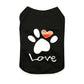 Vest Small Pet Shirt Cat Dog Clothes Paw Print Heart Love Design Cotton Dogs T Shirt Pet Puppy Summer Apparel Clothes Dog Coat