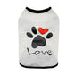 Vest Small Pet Shirt Cat Dog Clothes Paw Print Heart Love Design Cotton Dogs T Shirt Pet Puppy Summer Apparel Clothes Dog Coat