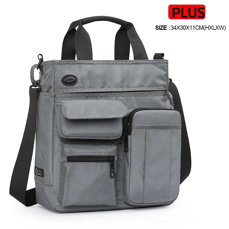 Men Multifunction Shoulder Messenger Bag Headphone Hole Waterproof Nylon Travel Handbag Large Business Storage Sling Bags XA11C