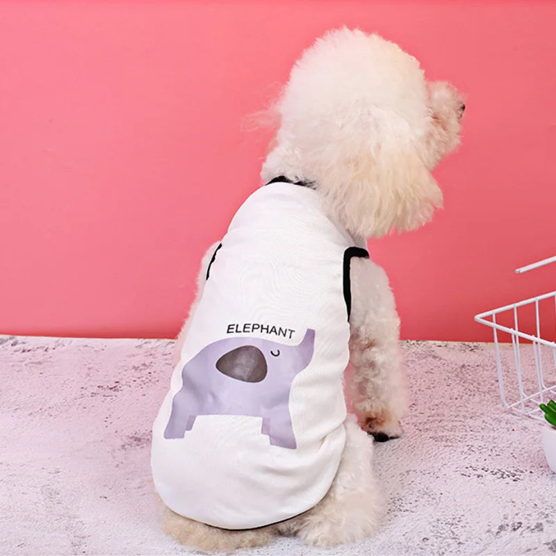 Vest Small Pet Shirt Cat Dog Clothes Paw Print Heart Love Design Cotton Dogs T Shirt Pet Puppy Summer Apparel Clothes Dog Coat
