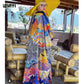 2021 WINYI new Cotton Bikini Sweet Lady Pink Boho Print Self Belted Front Open Long Kimono Dress Beach Tunic Women Wrap Dresses