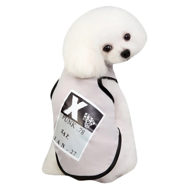 Vest Small Pet Shirt Cat Dog Clothes Paw Print Heart Love Design Cotton Dogs T Shirt Pet Puppy Summer Apparel Clothes Dog Coat